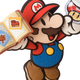 Paper Mario holding a book and sticker.